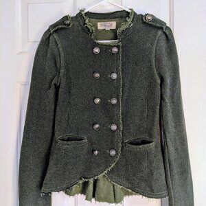 Military-Inspired Peplum Knit Blazer